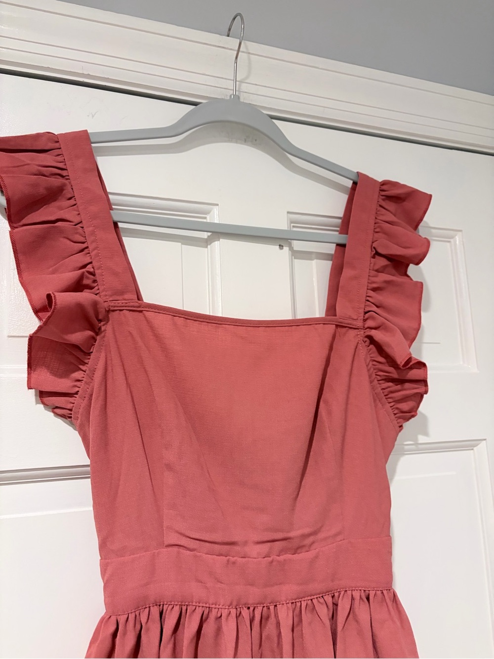 Source Unknown Rust Pink Ruffle-Strap High-Low Sundress - Picture 3 of 9